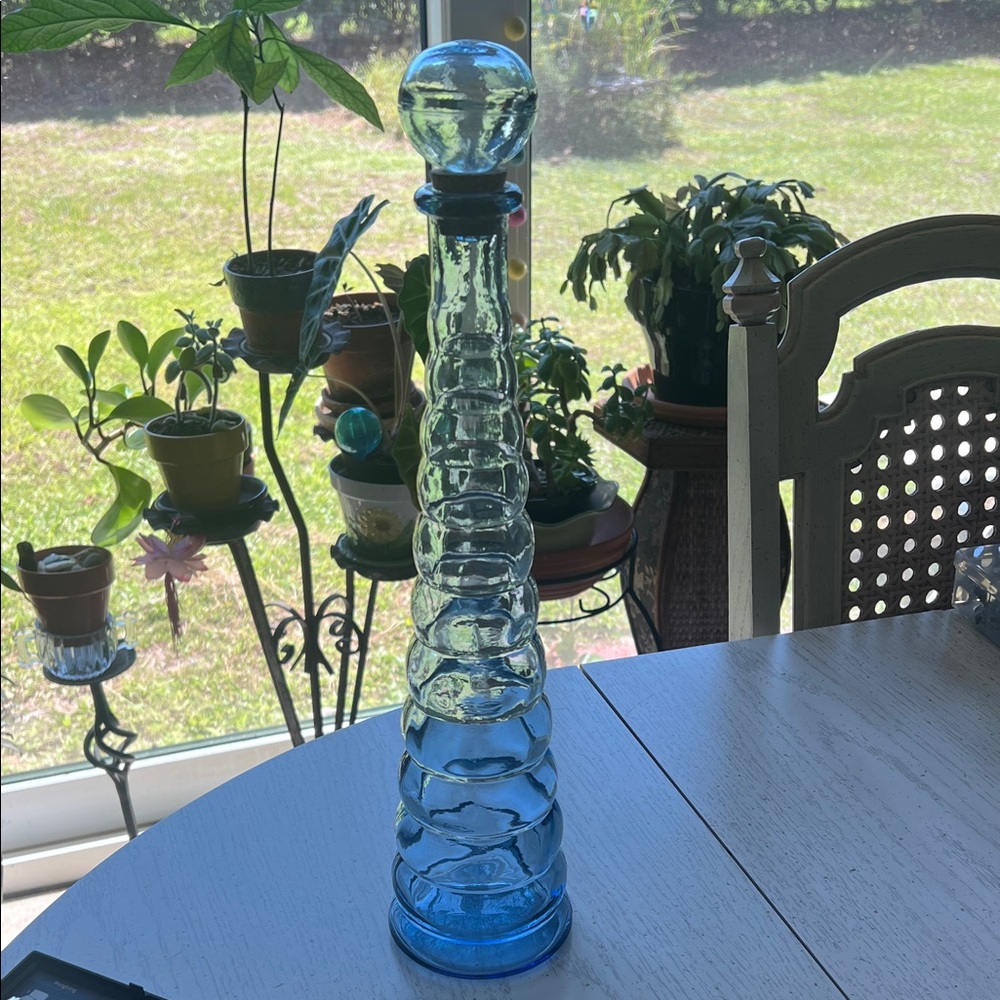 Elegant Blue Glass Decanter